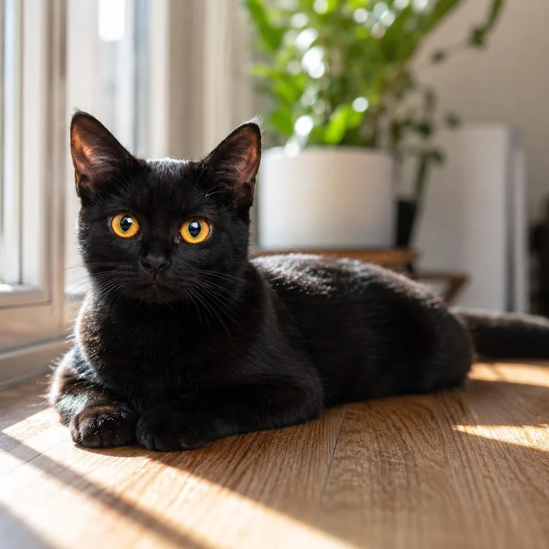 A young medium-sized male Black Burmese cat named Odie for adoption in Valley Falls, KS