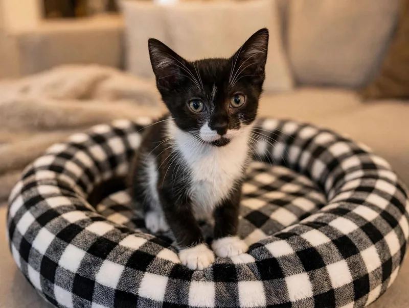 A baby small-sized female Domestic Short Hair cat named Dior and Chanel for adoption in Miami, FL