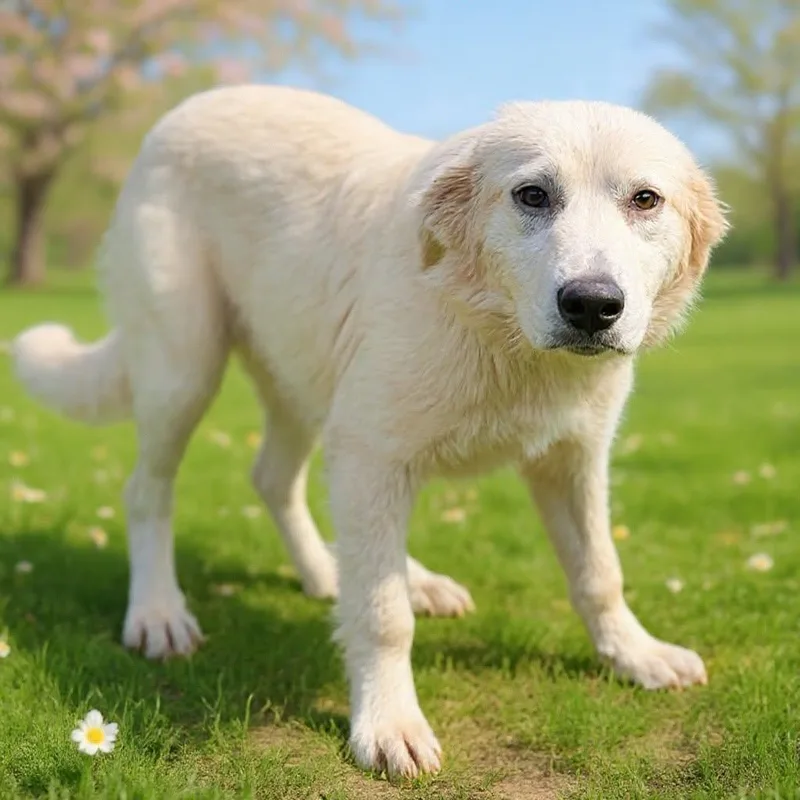 A young medium-sized female Great Pyrenees dog named Chyna for adoption in Talladega, AL