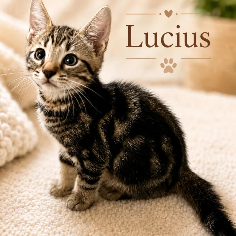 A baby small-sized male Domestic Short Hair cat named Lucius for adoption in Cumming, GA