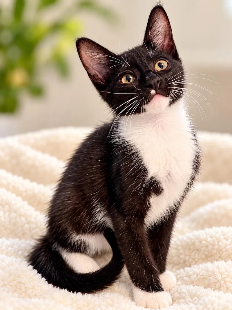 A baby medium-sized male Black & White / Tuxedo Domestic Short Hair cat named Ranger for adoption in Maple Valley, WA