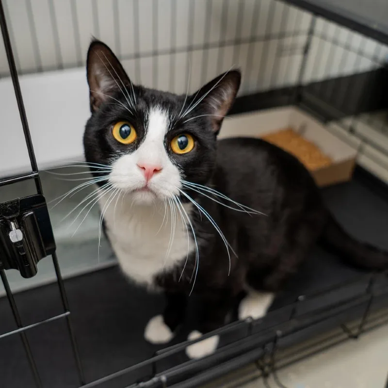 An adult medium-sized male White Domestic Short Hair cat named Goalie for adoption in New York, NY