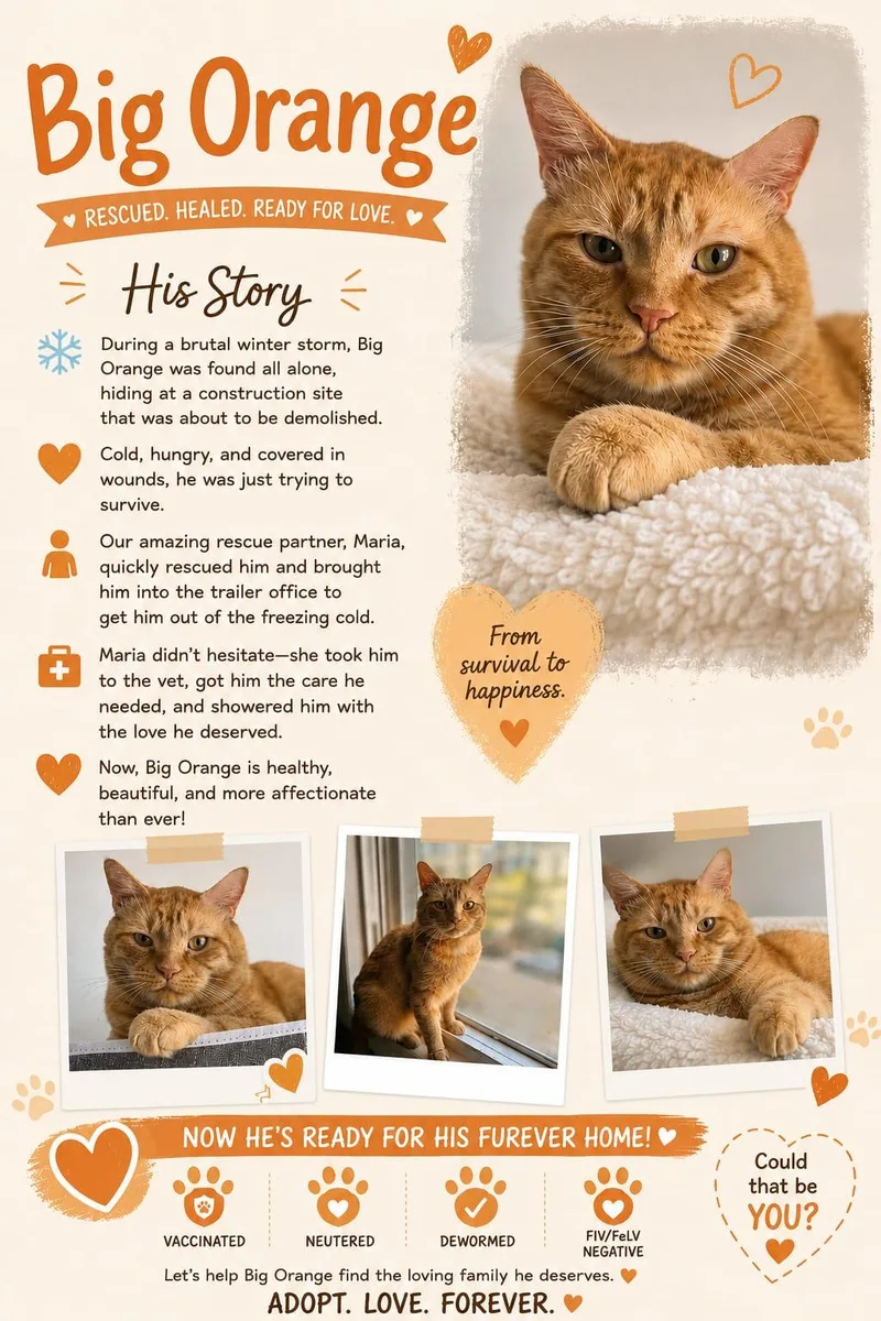 An adult large-sized male Orange & White Domestic Short Hair cat named Tommy for adoption in North Bergen, NJ