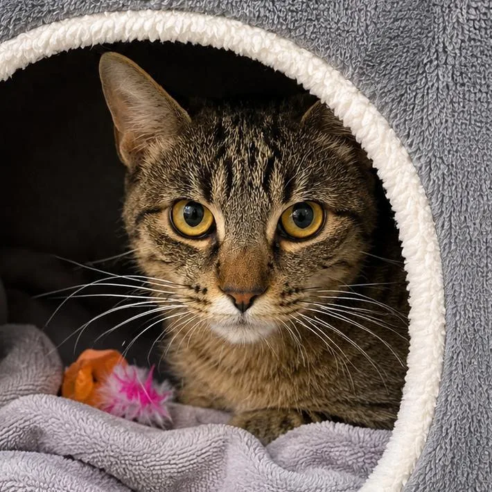 A young small-sized male Brown / Chocolate Domestic Short Hair cat named Willie for adoption in Long Beach, CA