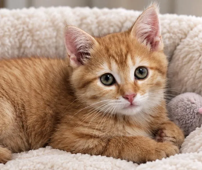 A baby medium-sized male Domestic Short Hair cat named McKinley for adoption in Crossville, TN