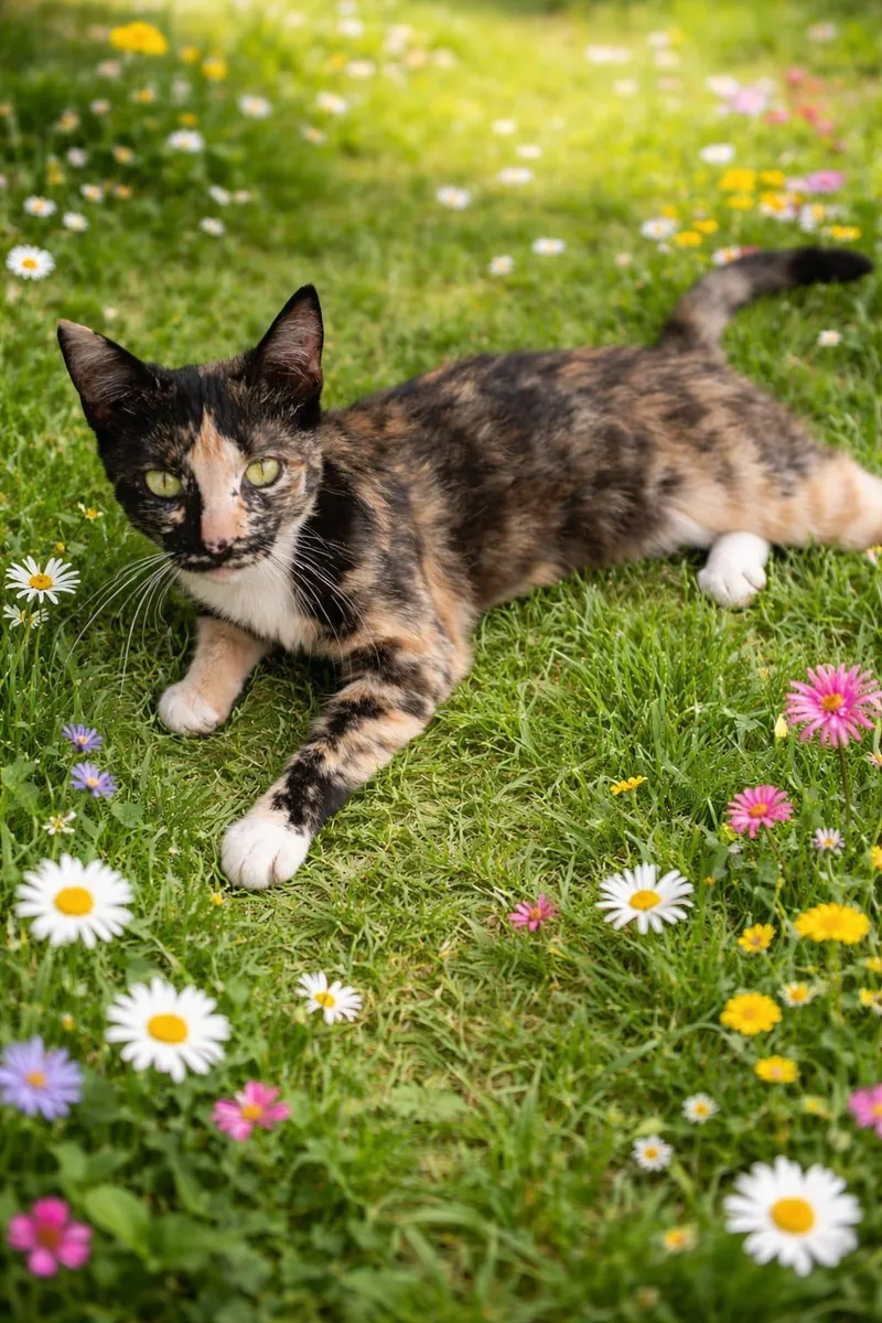 A young medium-sized female Calico cat named Albania Dog & Cat for adoption in Toluca Lake, CA