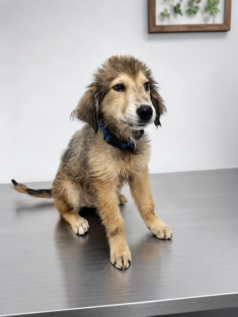 A young small-sized male Gray / Blue / Silver Mixed Breed dog named Diesel for adoption in Whitney, TX