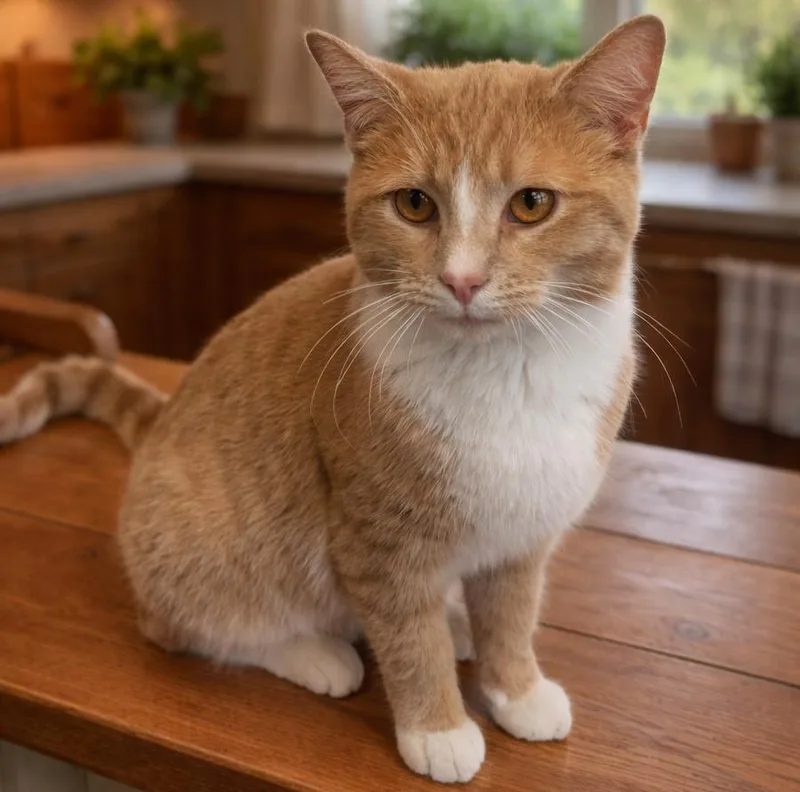 An adult medium-sized male Orange & White Domestic Short Hair cat named Jukebox @ Medina Petsmart for adoption in Cuyahoga Falls, OH