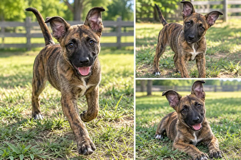 A baby medium-sized female Dutch Shepherd dog named Kairo for adoption in Kiln, MS