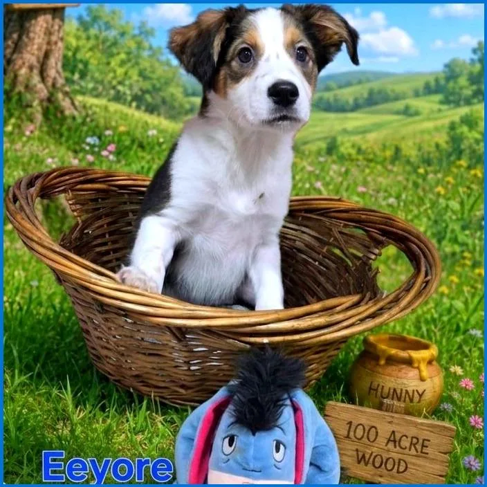 A baby small-sized male White / Cream Mixed Breed dog named Eeyore for adoption in Joliet, IL