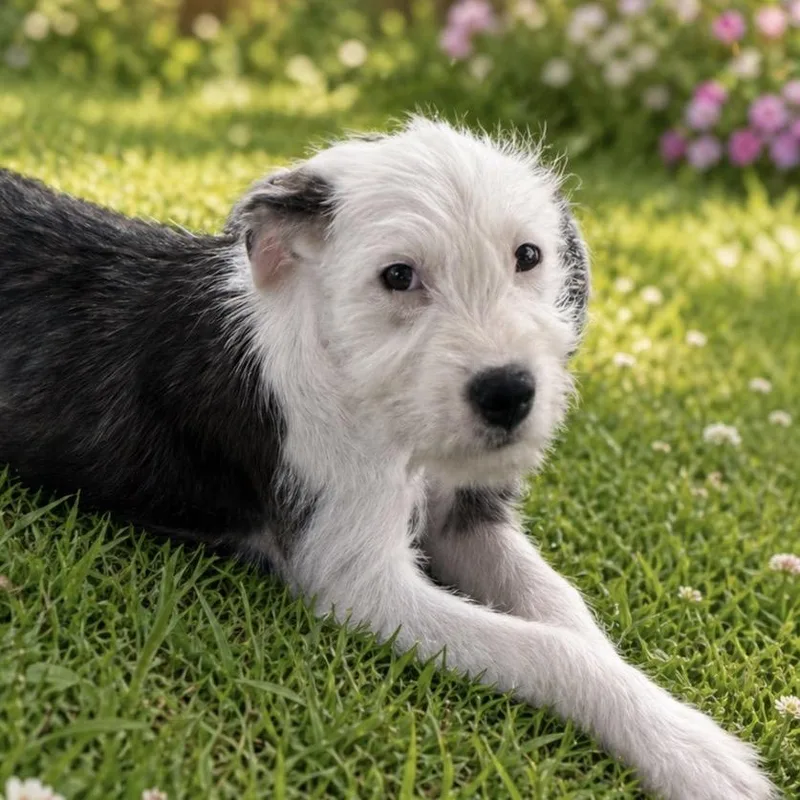 A baby medium-sized female White / Cream Wirehaired Terrier dog named Paisley for adoption in San Antonio, TX