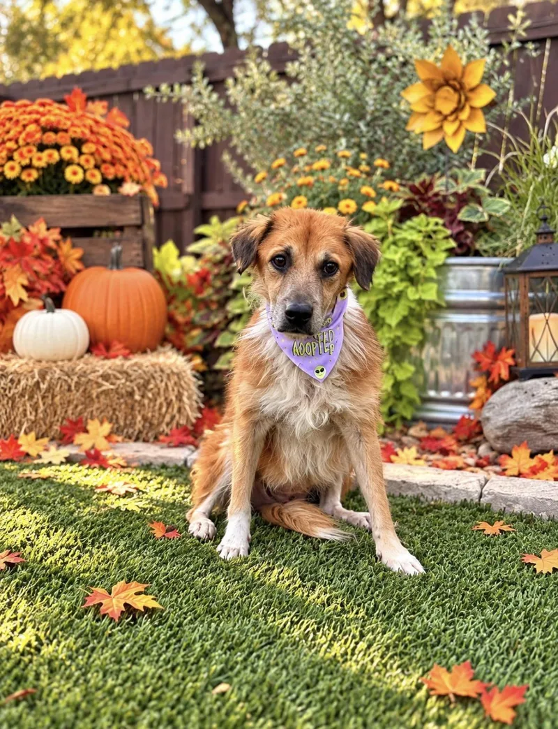 A senior medium-sized female Border Collie dog named Lassie for adoption in San Antonio, TX