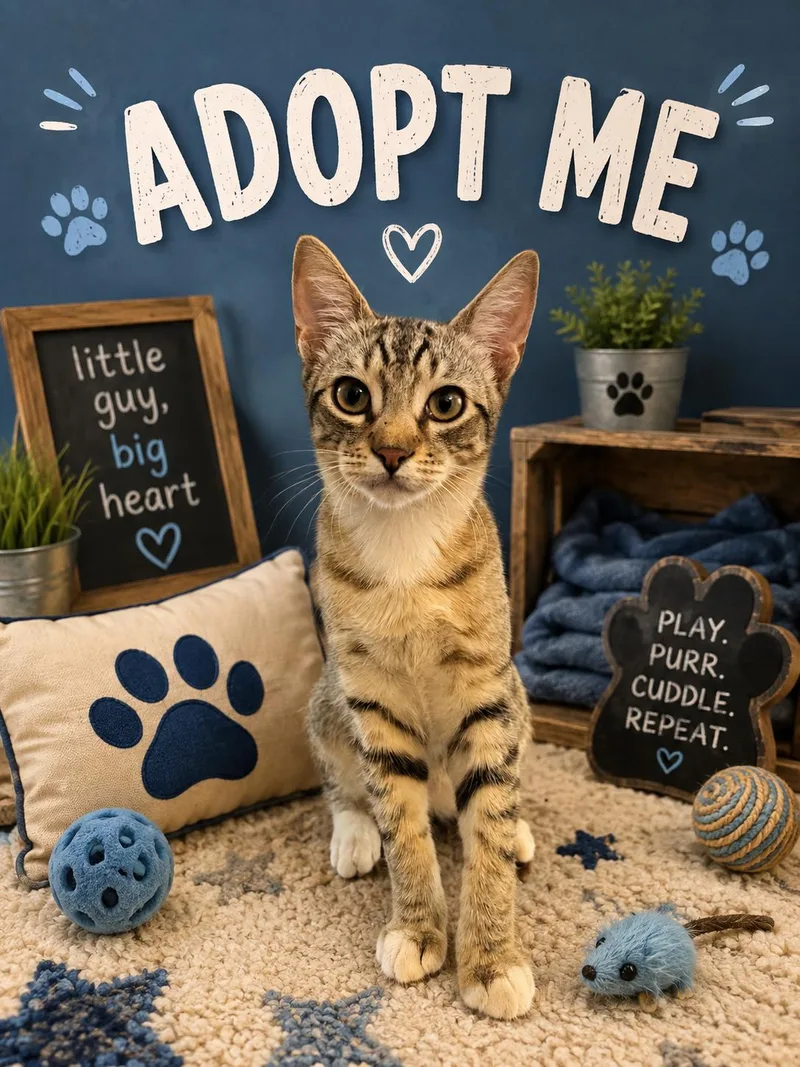 A young medium-sized male Domestic Short Hair cat named Peanut Butter for adoption in Chandler, AZ