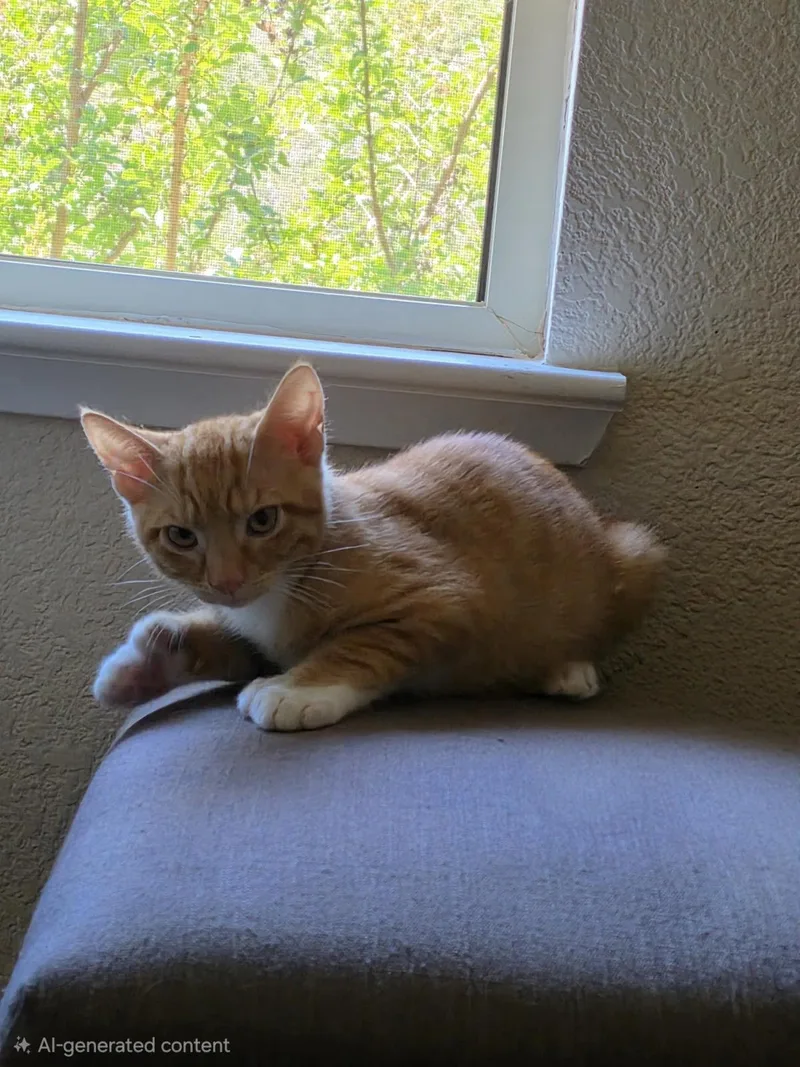 A baby medium-sized male Domestic Short Hair cat named Bowser for adoption in Lincoln, CA