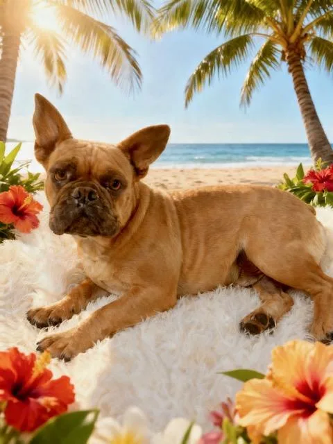 A young medium-sized male Brown / Chocolate French Bulldog dog named Micco for adoption in Tehachapi, CA