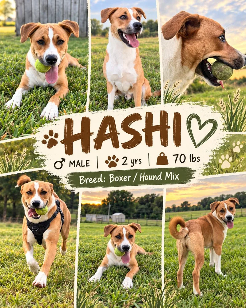 An adult medium-sized male White / Cream Boxer dog named Hashi for adoption in Jackson, TN