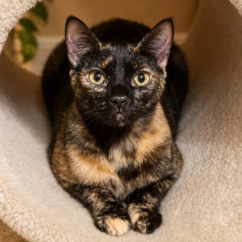 An adult medium-sized female Tortoiseshell Domestic Short Hair cat named Nina for adoption in Kansas City, MO
