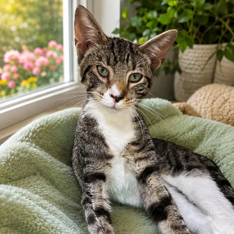 A young medium-sized male Brown / Chocolate Domestic Short Hair cat named Hopper for adoption in Yanceyville, NC