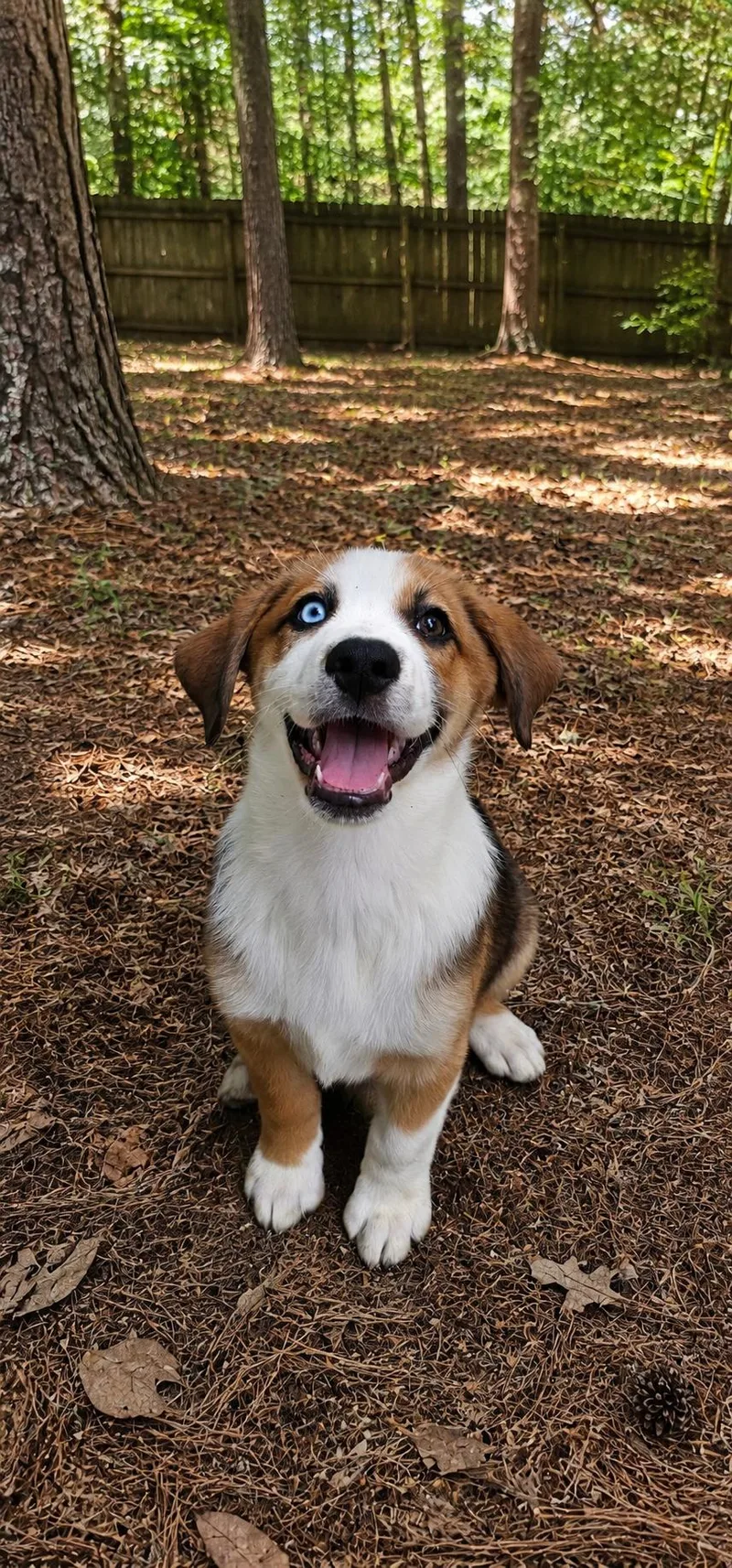 A baby medium-sized female Tricolor (Brown, Black, & White) Australian Shepherd dog named Josie for adoption in BONIFAY, FL