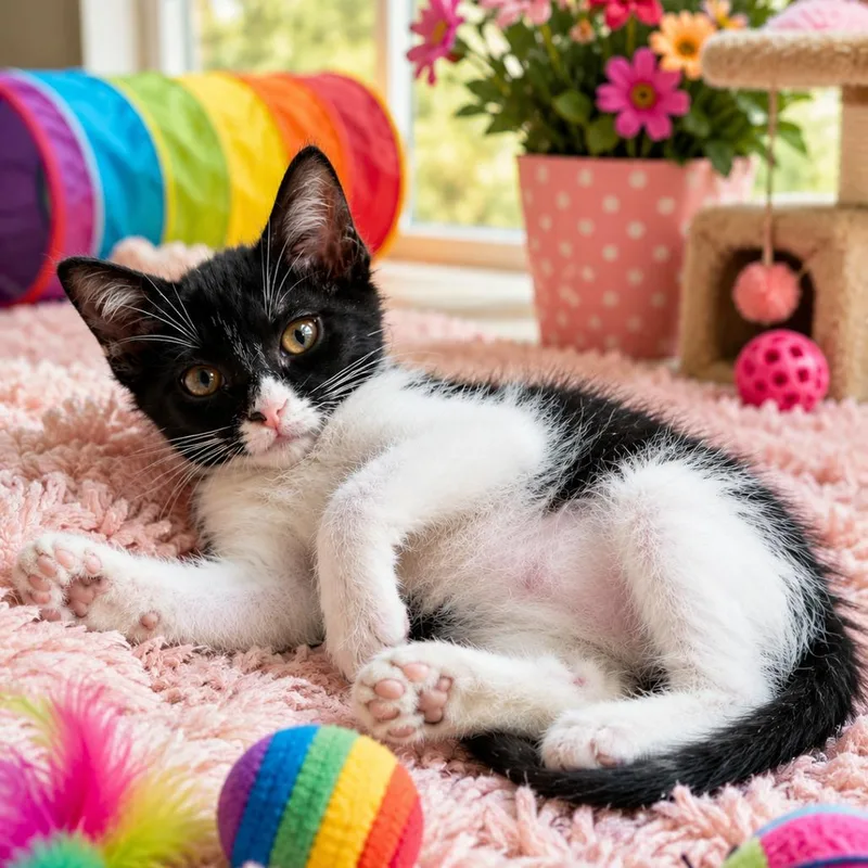 A baby small-sized female Black Domestic Short Hair cat named Kehlani for adoption in League City, TX