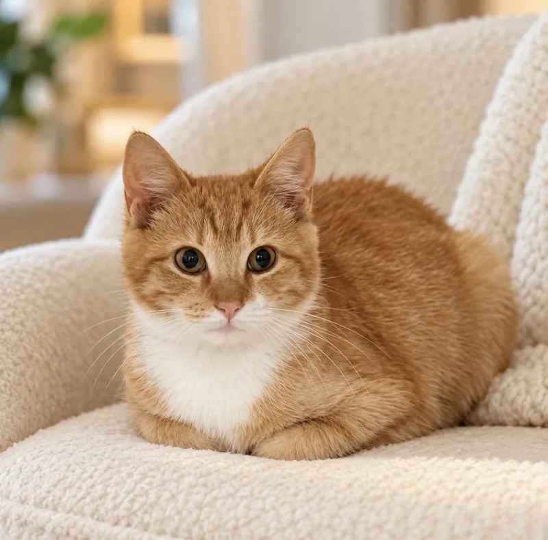 A baby medium-sized female Orange & White Tabby cat named Rita for adoption in Churchville, PA