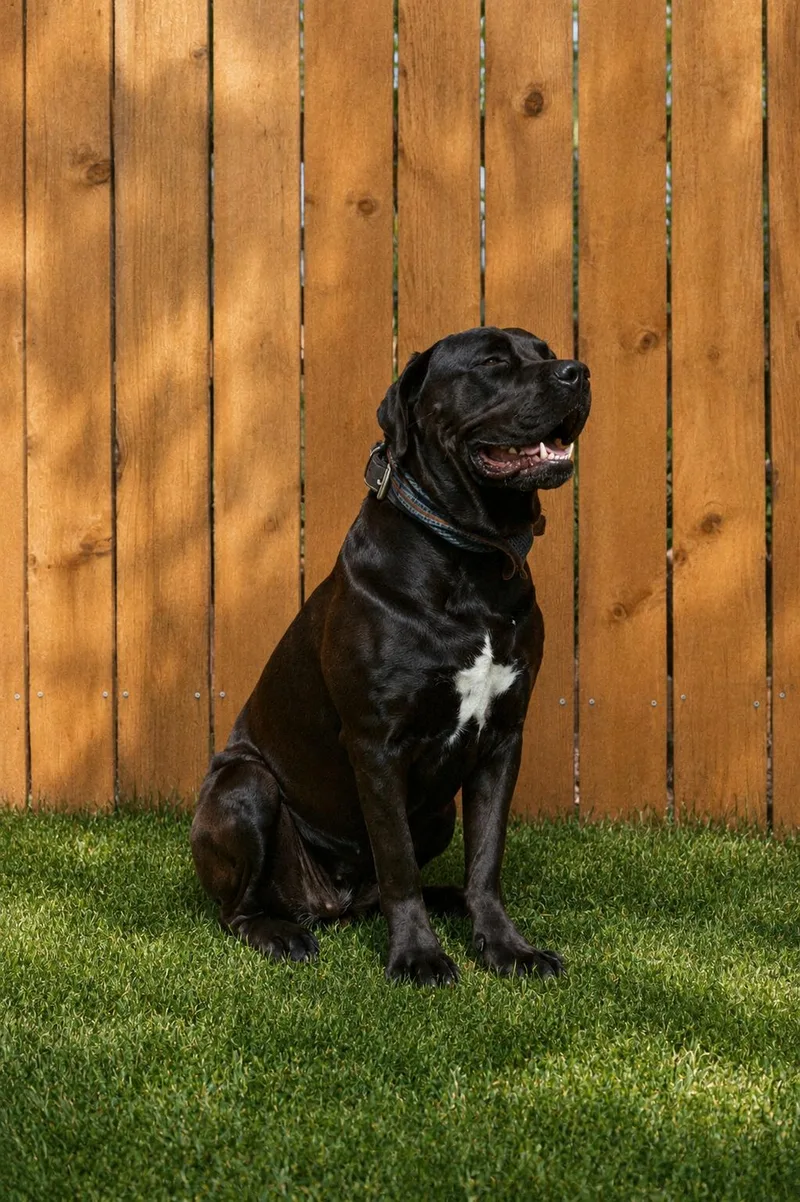 A young extra large-sized female Black Cane Corso dog named Star for adoption in Twentynine Palms, CA