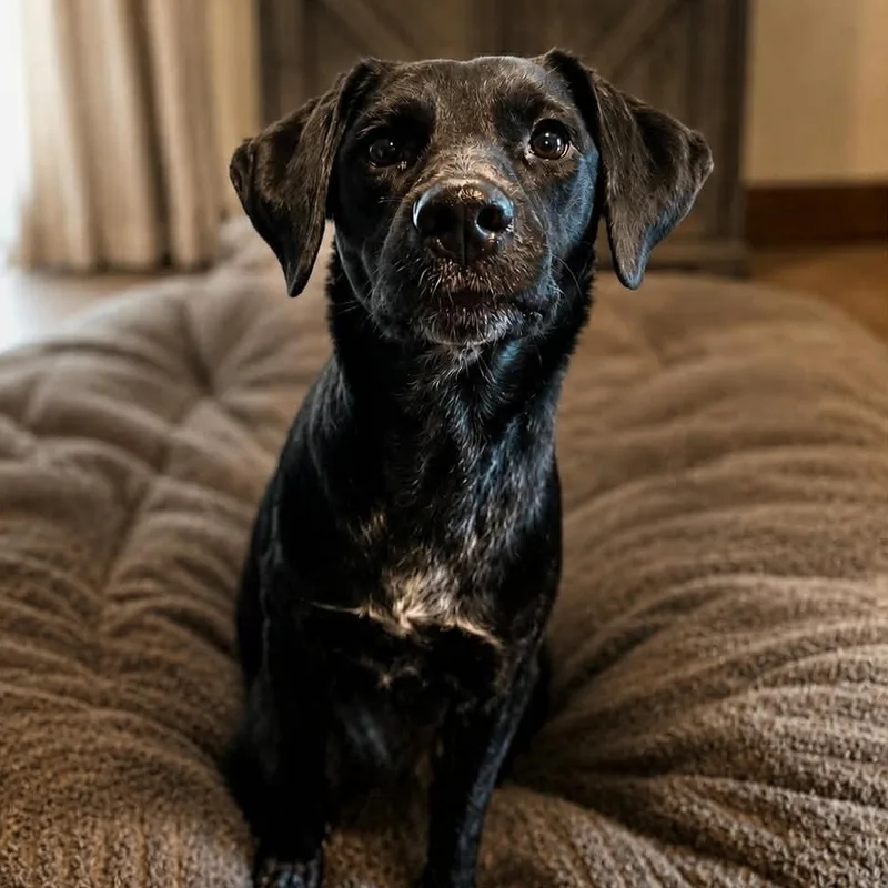 A young medium-sized female Black Mixed Breed dog named Nix Located In for adoption in Berwick, ME