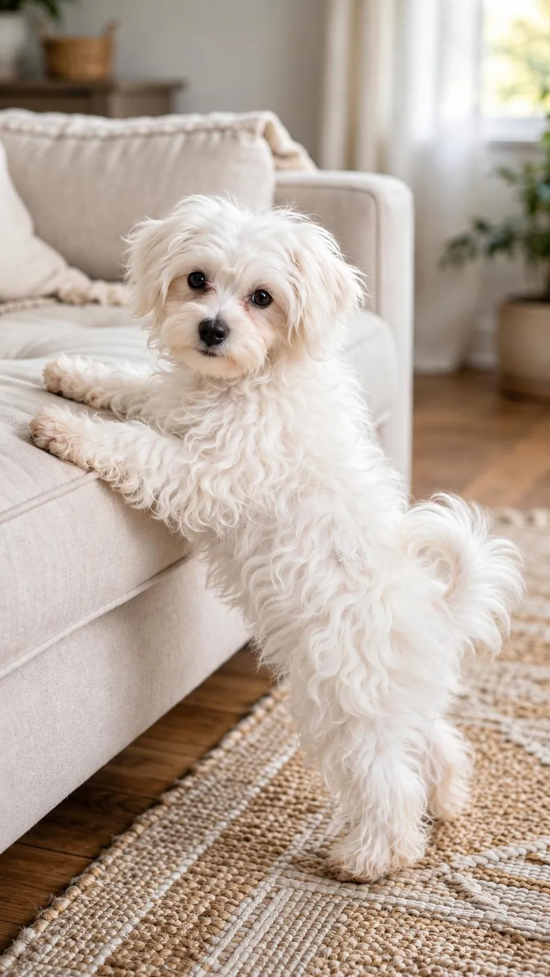 A baby small-sized male White / Cream Maltese dog named Winston for adoption in Union Grove, WI