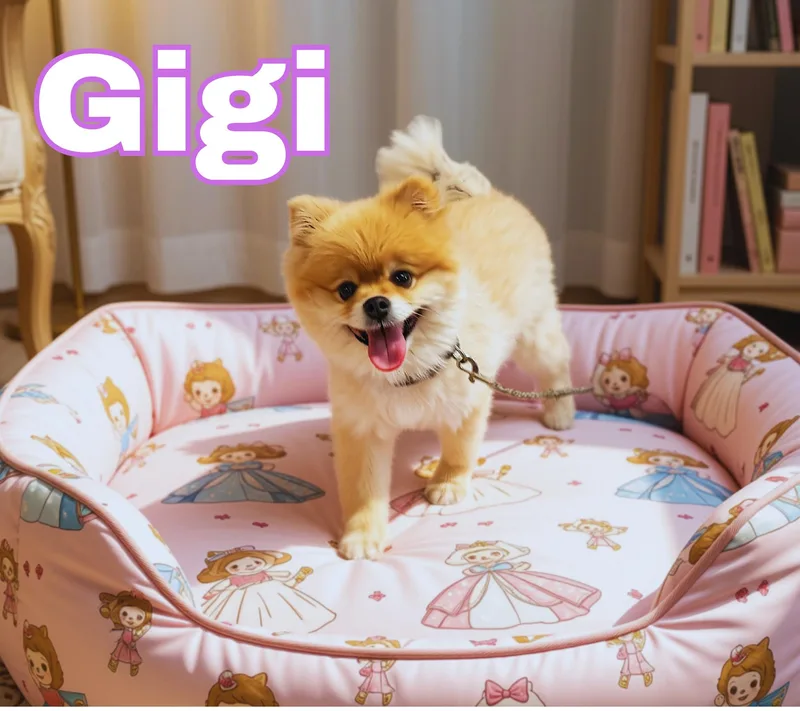 An adult small-sized female Pomeranian dog named Gigi for adoption in Orleans, VT
