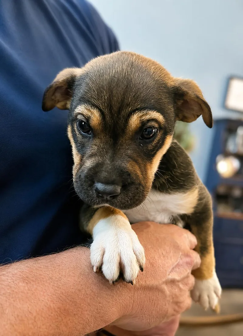 A baby medium-sized female Pit Bull Terrier dog named Betsy Ross for adoption in Nashville, TN