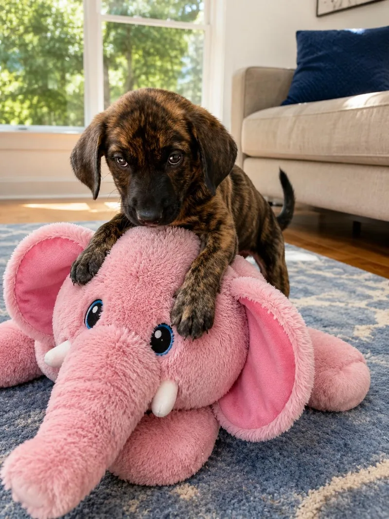 A baby medium-sized female Brindle Australian Shepherd dog named Millie for adoption in Poway, CA