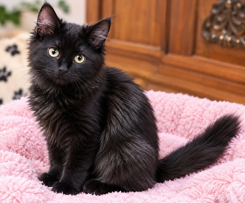 A baby medium-sized female Domestic Long Hair cat named Bella Boo SL for adoption in Napa, CA