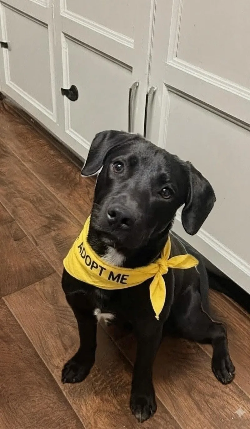 A baby medium-sized female Black Labrador Retriever dog named Mila  In Mt. for adoption in Willington, CT