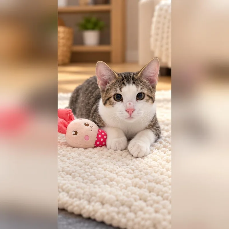 A baby medium-sized male White Domestic Short Hair cat named Sencha for adoption in Fort Worth, TX