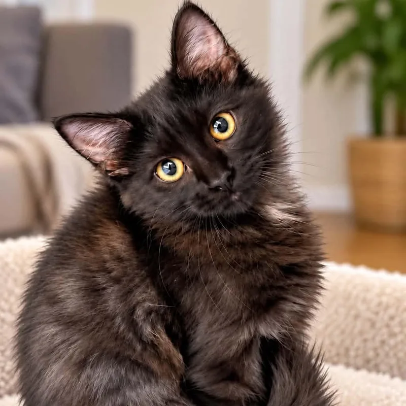 A baby small-sized female Smoke Domestic Short Hair cat named Tasia for adoption in Antioch, CA