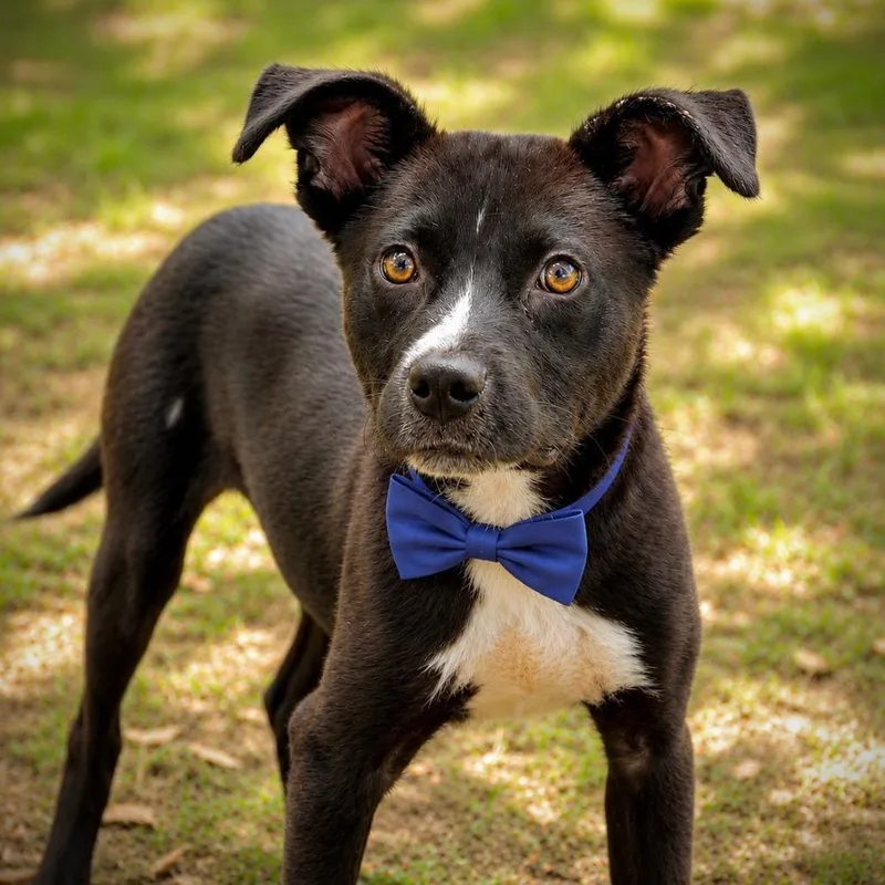 An adult medium-sized male Black Mixed Breed dog named Clyde for adoption in Little Rock, AR