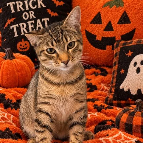 A baby medium-sized male Brown / Chocolate Domestic Short Hair cat named Sage for adoption in Long Beach, CA