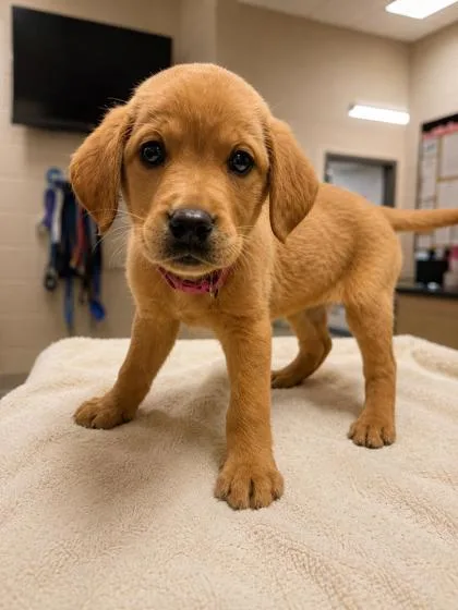 A baby medium-sized female Labrador Retriever dog named Bri for adoption in Kinzers , PA