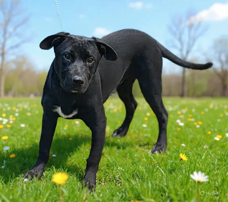 A young medium-sized male Labrador Retriever dog named Frito for adoption in Talladega, AL