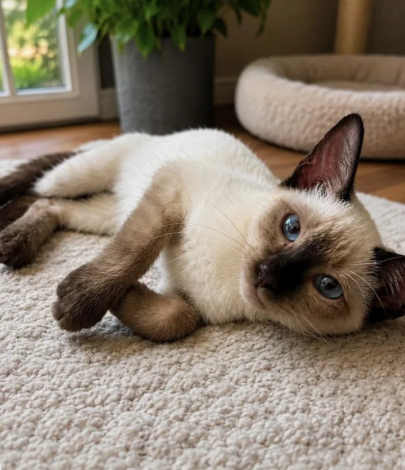 A baby medium-sized male Seal Point Domestic Short Hair cat named Magellan for adoption in Houston, TX