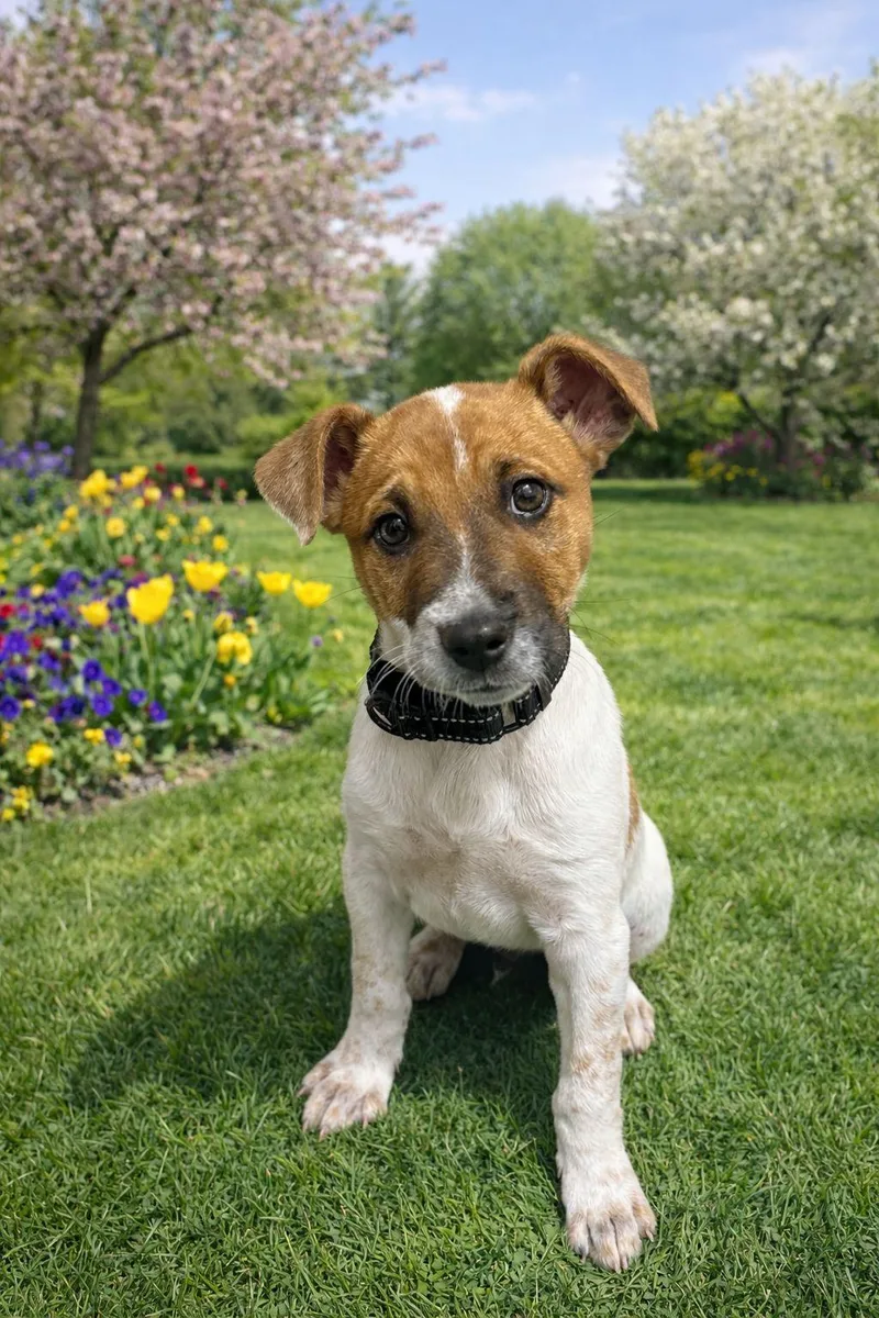 A baby medium-sized male Tricolor (Brown, Black, & White) Australian Cattle Dog / Blue Heeler dog named Mr. Mochi for adoption in Manhasset, NY