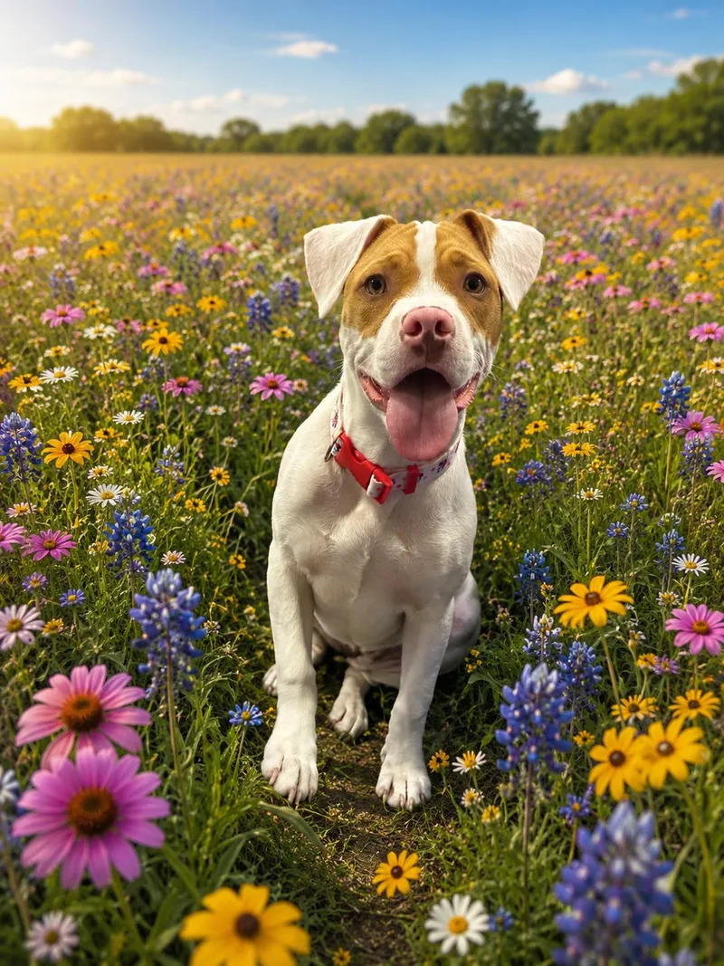 A young medium-sized female American Bully dog named Elsa for adoption in warrenville, SC