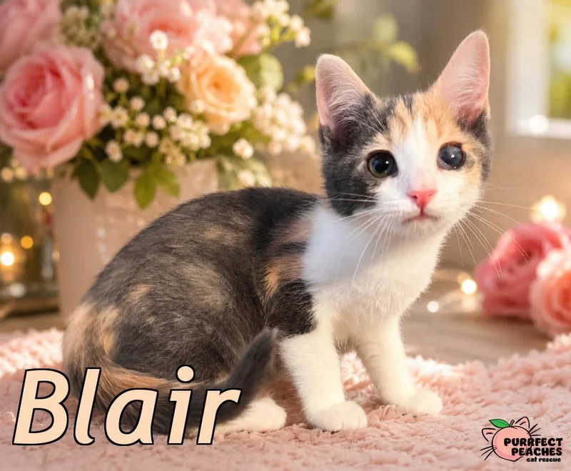 A baby medium-sized female Domestic Short Hair cat named Blair for adoption in Douglasville, GA