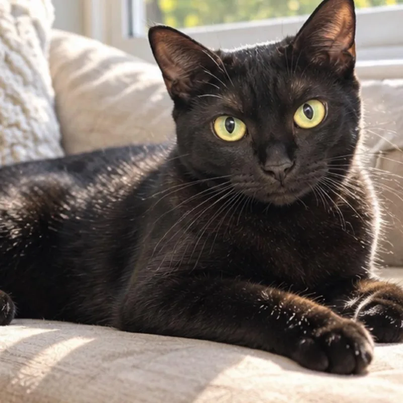 A young medium-sized female Black Domestic Short Hair cat named Nina for adoption in Boston, MA