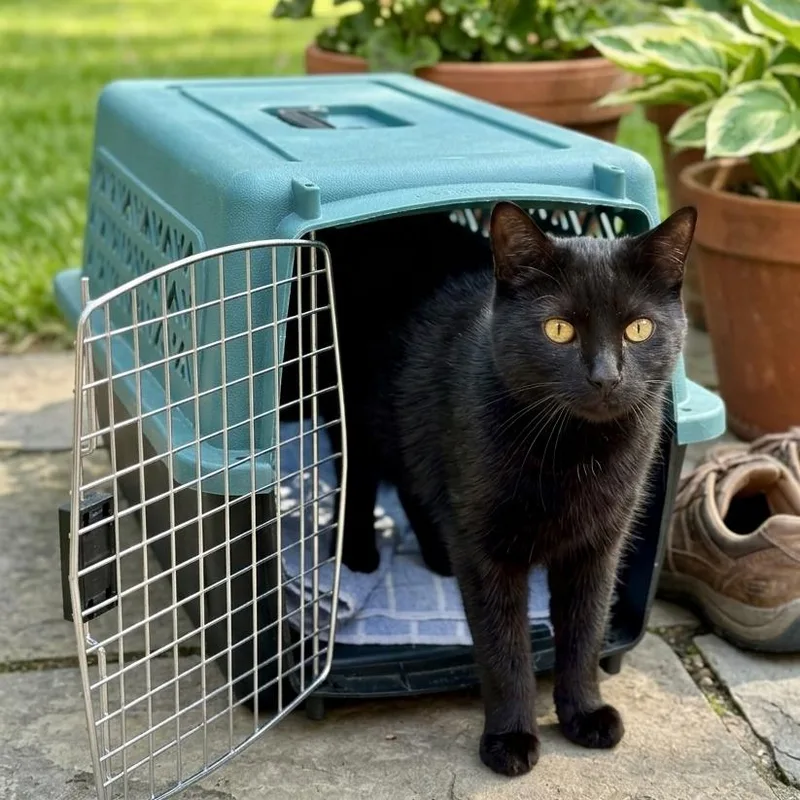 A young small-sized male Black Domestic Short Hair cat named Bert for adoption in Pasadena , MD