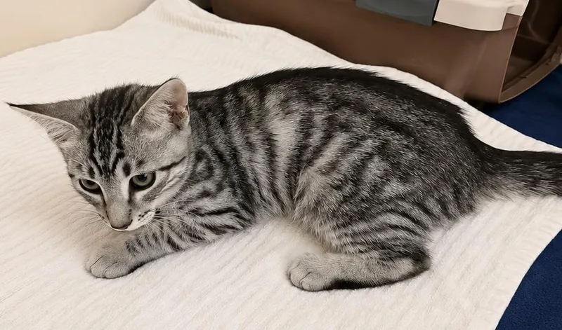 A baby small-sized male Domestic Short Hair cat named Joey for adoption in Rio Linda, CA