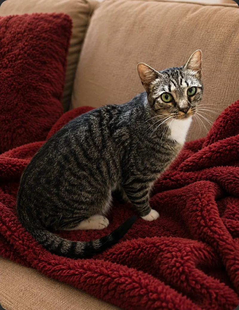 A young medium-sized male American Shorthair cat named Louie for adoption in Hickory, NC