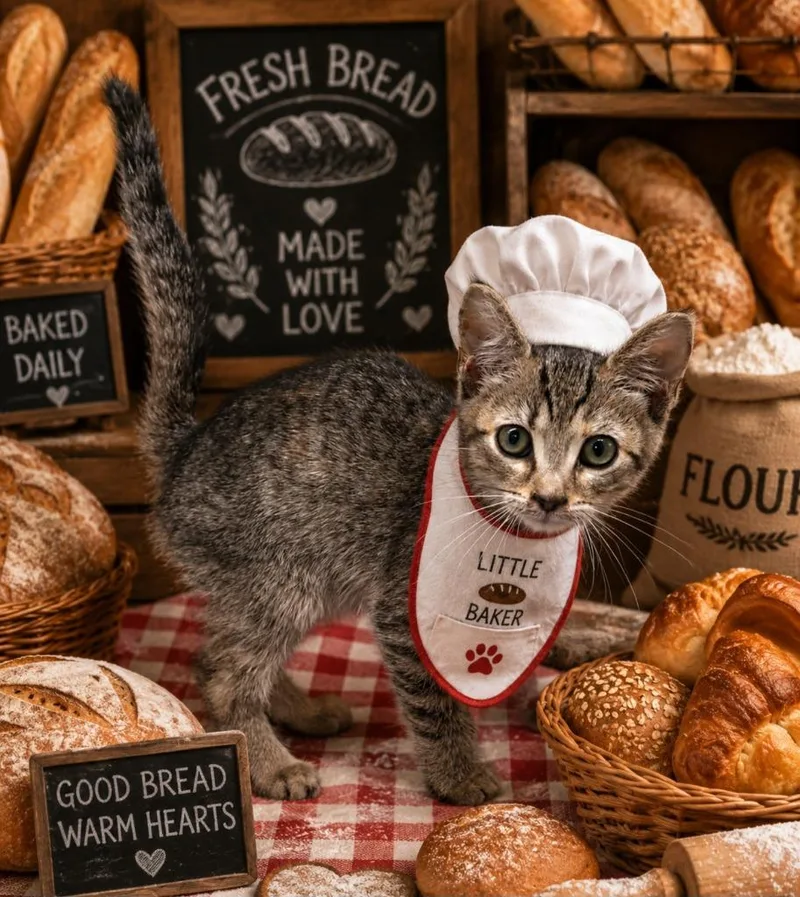 A baby small-sized female Domestic Short Hair cat named Croissant for adoption in Washington Court House, OH