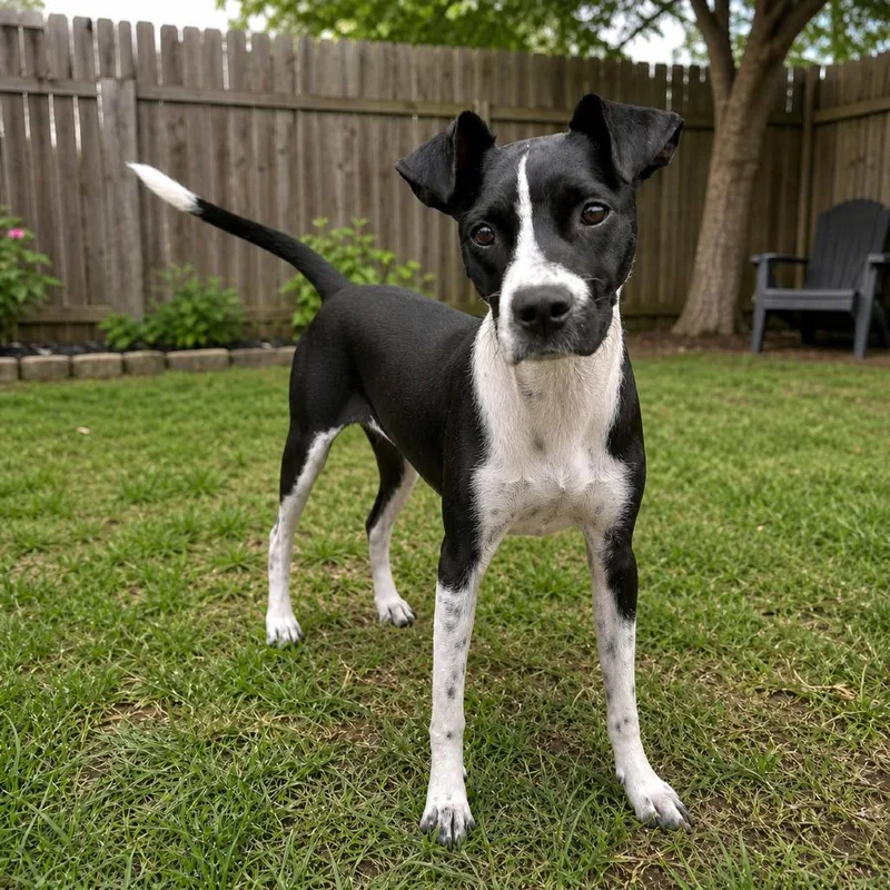 An adult medium-sized female Black Terrier dog named Mabel for adoption in Boerne, TX