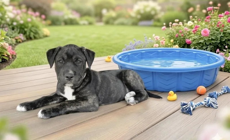 A baby large-sized male American Staffordshire Terrier dog named Schroeder for adoption in Huntingtown, MD